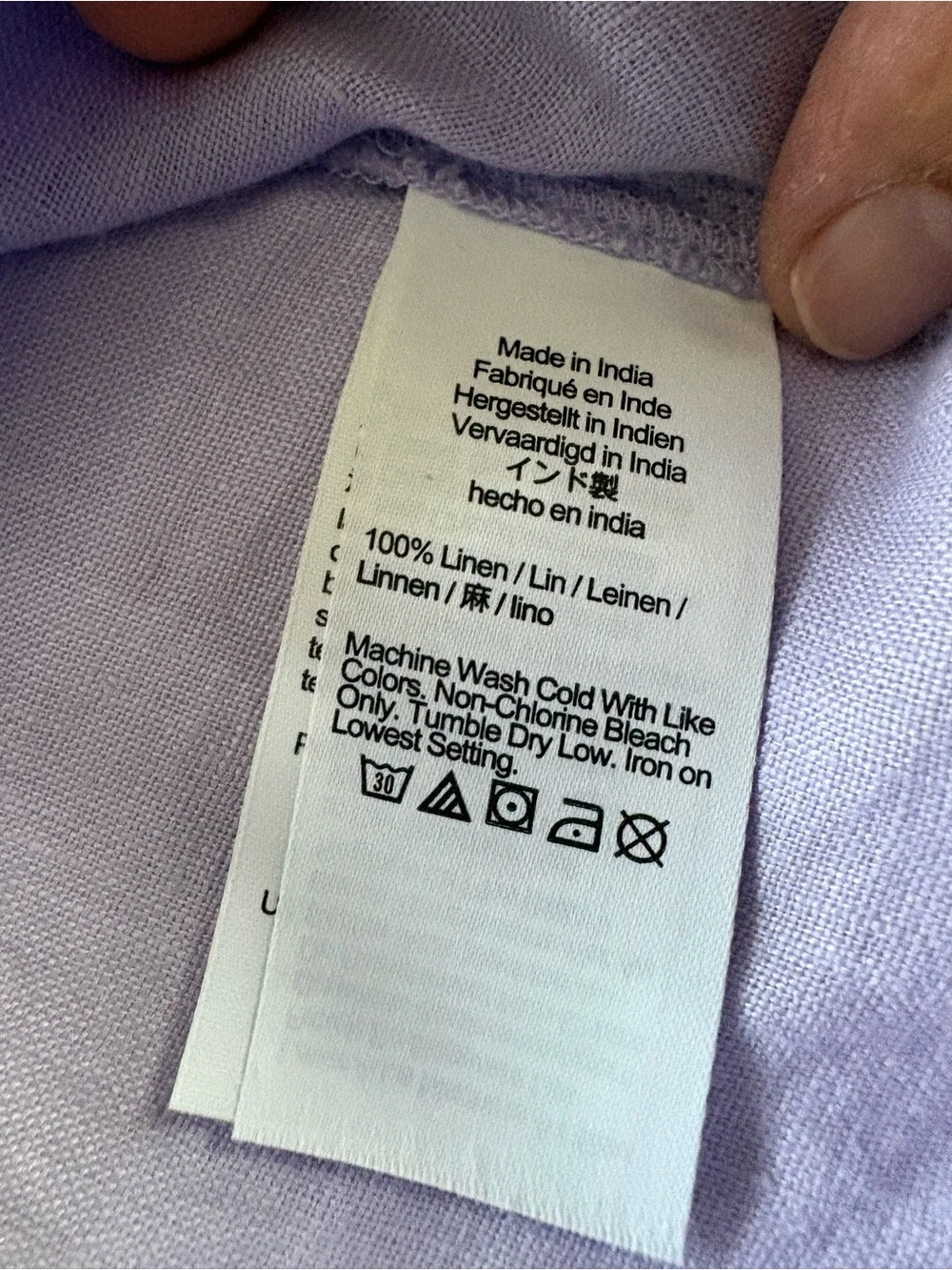 J. Crew Lavender Square-Neck Puff Sleeve Button-Front Linen Top